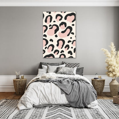 Beige And Pink Leopard Pre-Printed Canvas