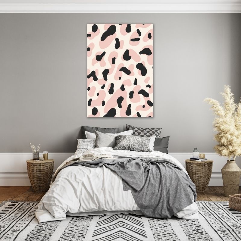 Beige And Pink Spots Pre-Printed Canvas