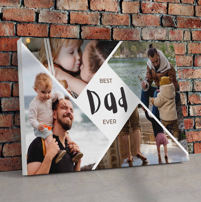 Best Dad Ever 4 Photo Collage Canvas