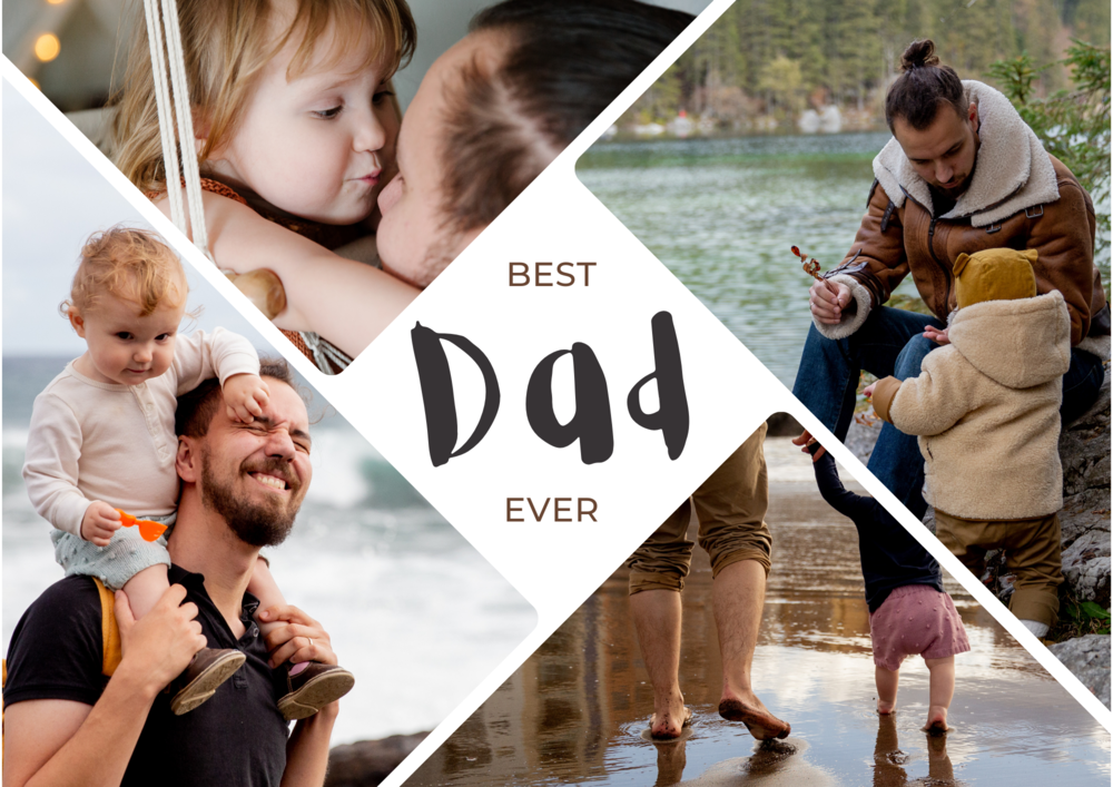 Best Dad Ever 4 Photo Collage Canvas