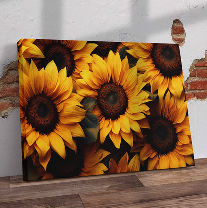 Big Dark Sunflowers Pre-Printed Canvas