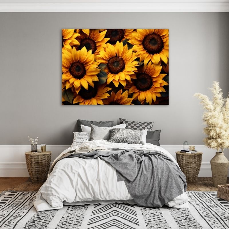 Big Dark Sunflowers Pre-Printed Canvas