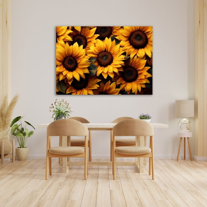Big Dark Sunflowers Pre-Printed Canvas