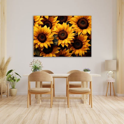 Big Dark Sunflowers Pre-Printed Canvas