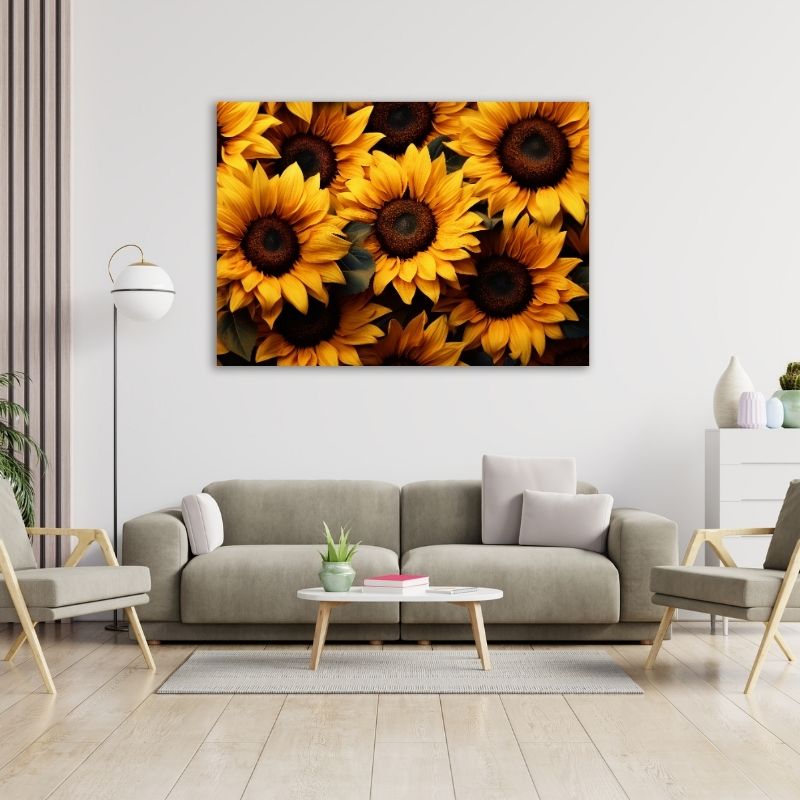 Big Dark Sunflowers Pre-Printed Canvas