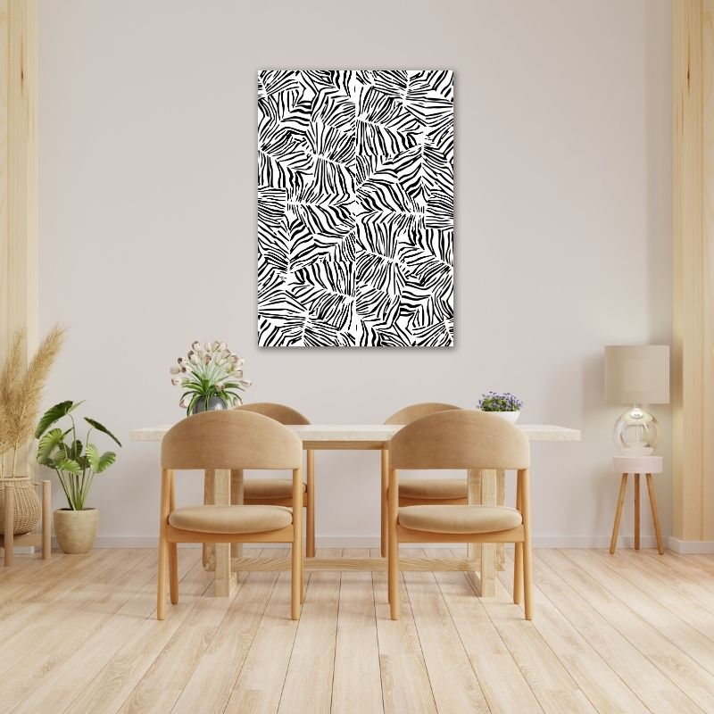 Black and White Stripes Pre-Printed Canvas