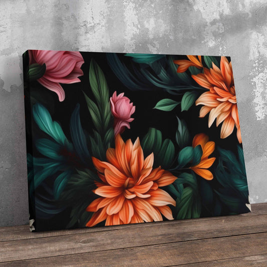 Blooming Flowers Pre-Printed Canvas