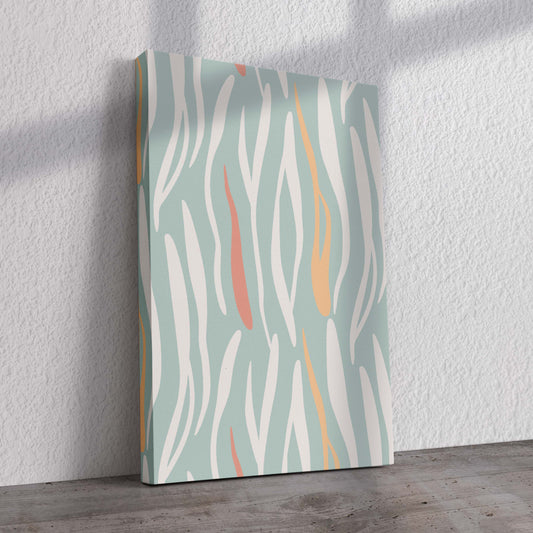 Blue Zebra Stripes Pre-Printed Canvas