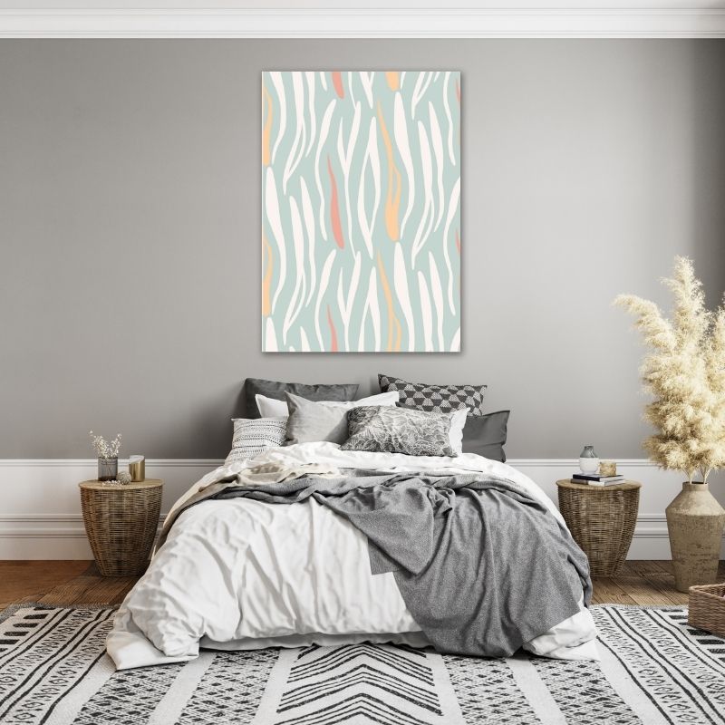 Blue Zebra Stripes Pre-Printed Canvas