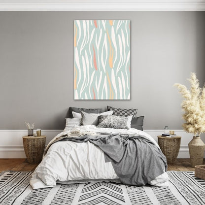 Blue Zebra Stripes Pre-Printed Canvas
