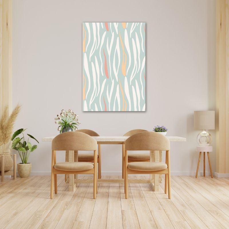 Blue Zebra Stripes Pre-Printed Canvas