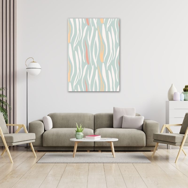 Blue Zebra Stripes Pre-Printed Canvas