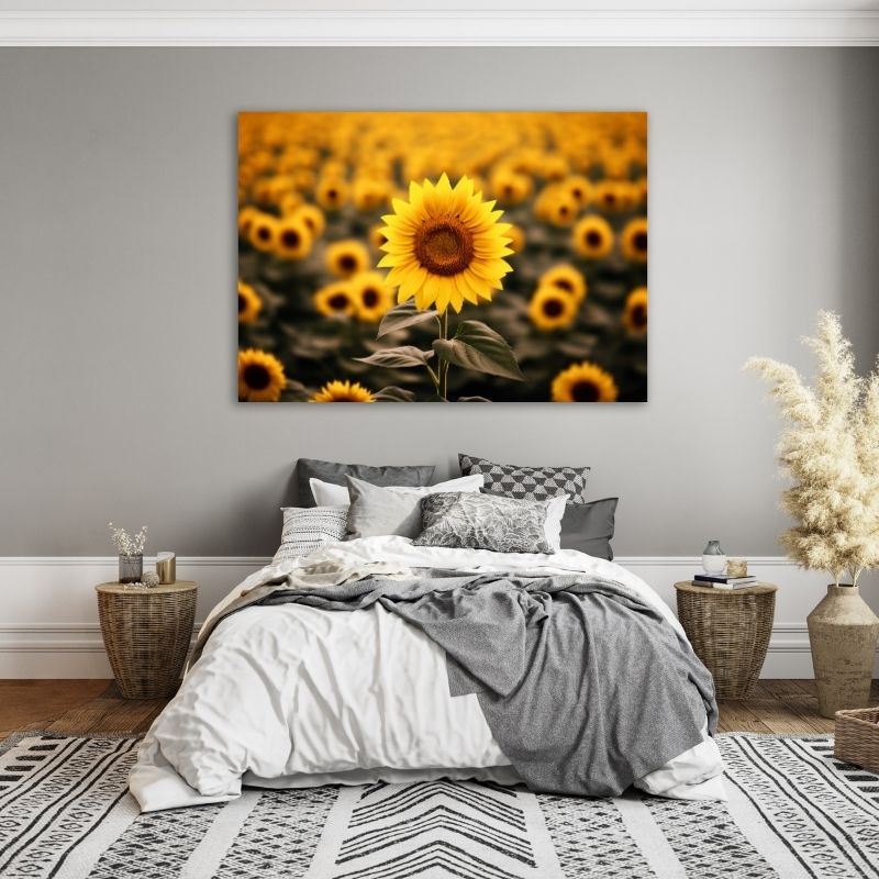 Small Blurred Sunflower Pre-Printed Canvas