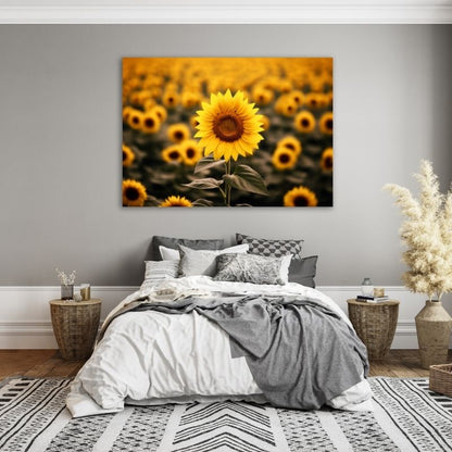 Small Blurred Sunflower Pre-Printed Canvas