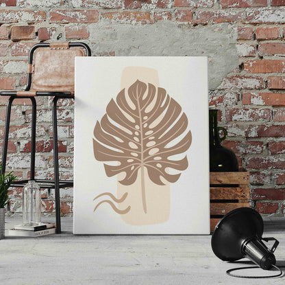 Boho Big Leaf Pre-Printed Canvas