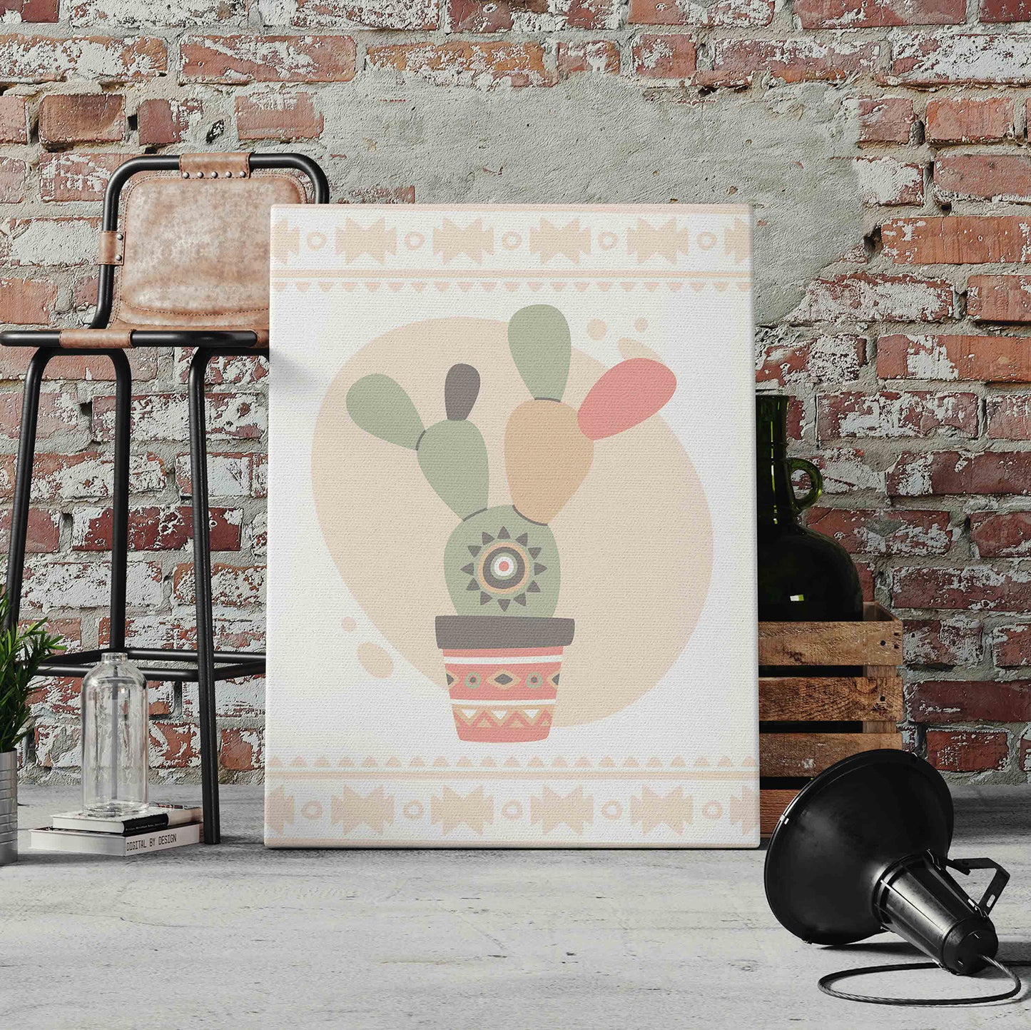 Boho Cactus Pre-Printed Canvas