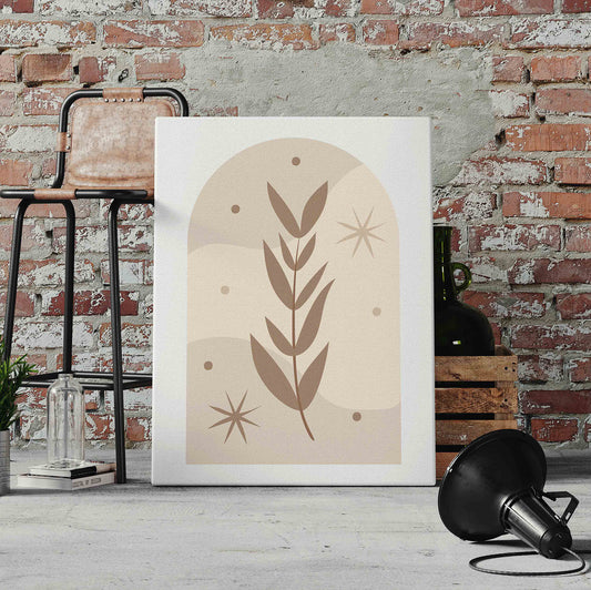 Boho Leaf Light Pre-Printed Canvas