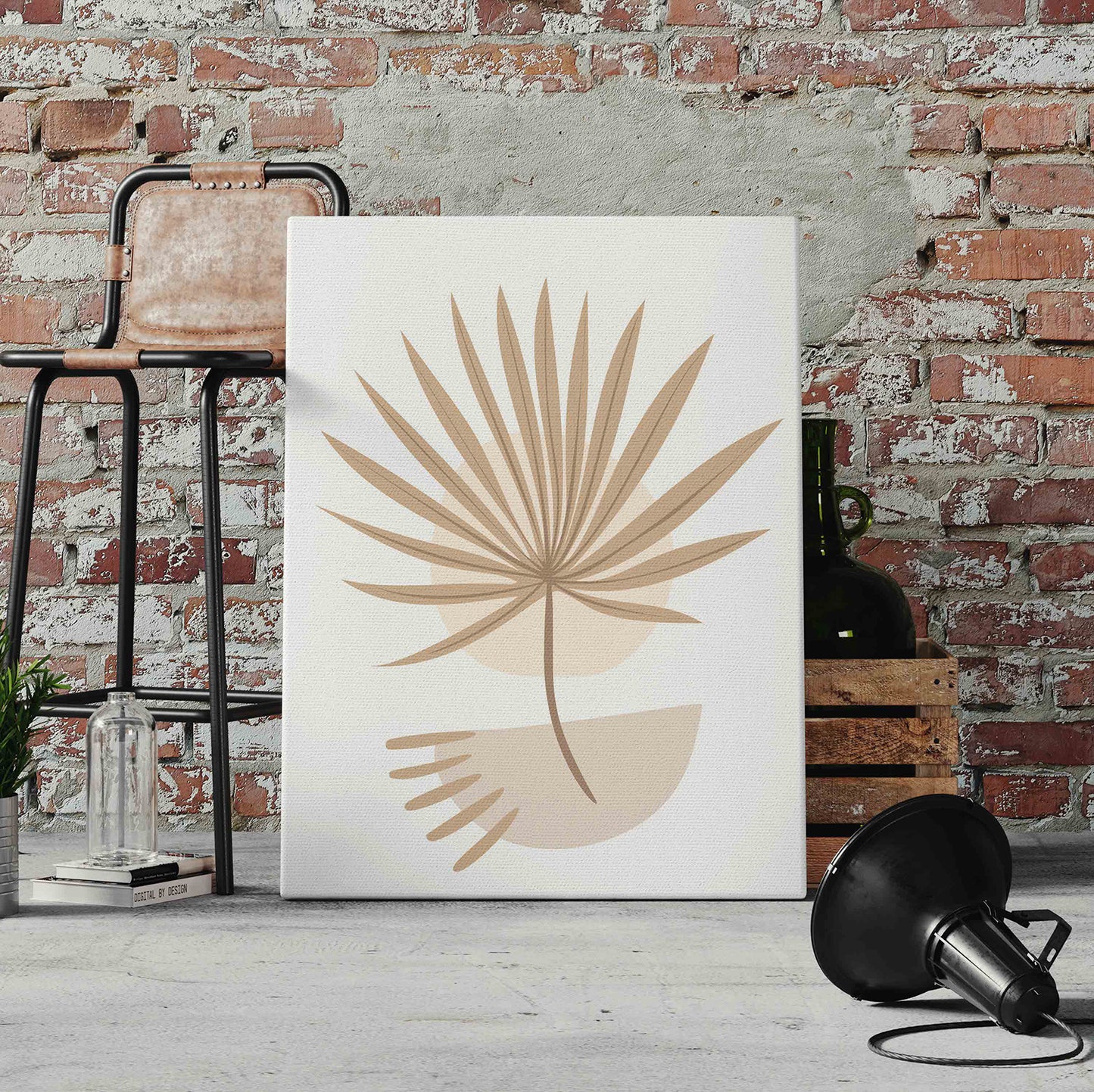 Boho Leaf Sharp Pre-Printed Canvas