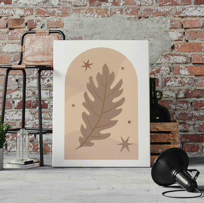 Boho Leaf and Stars Pre-Printed Canvas