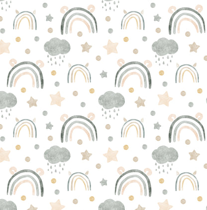 Boho Watercolour Rainbows Wallpaper