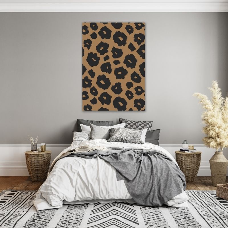 Brown Leopard Spots Pre-Printed Canvas