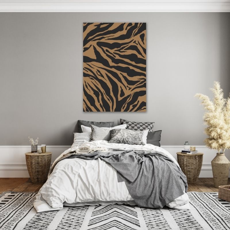 Brown Zebra Stripes Pre-Printed Canvas