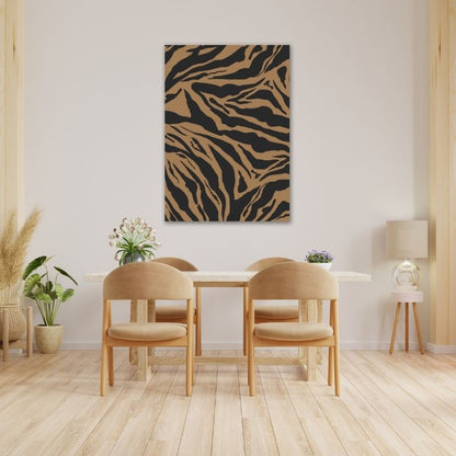 Brown Zebra Stripes Pre-Printed Canvas