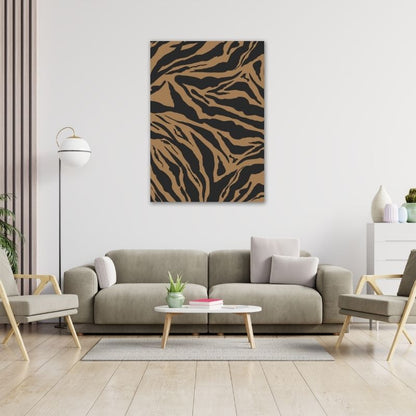 Brown Zebra Stripes Pre-Printed Canvas