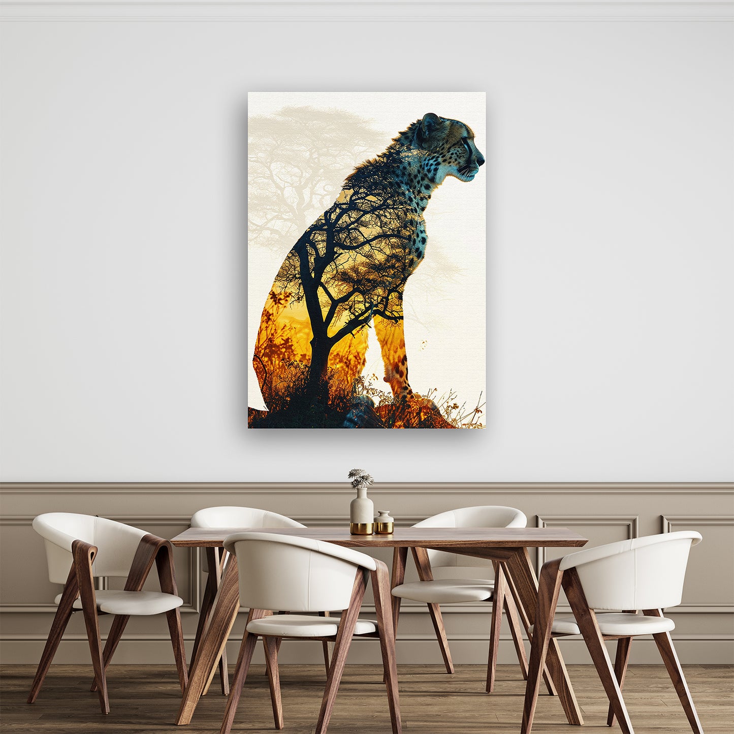 Cheetah Art Pre-Printed Canvas