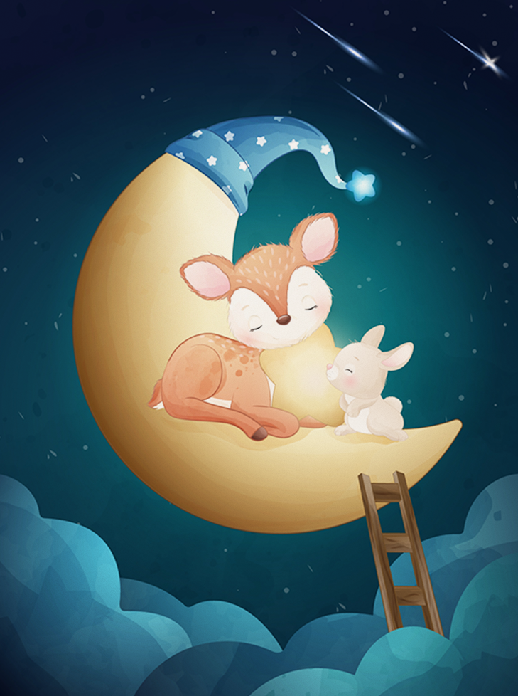 Climbing to the Moon Nursery Canvas