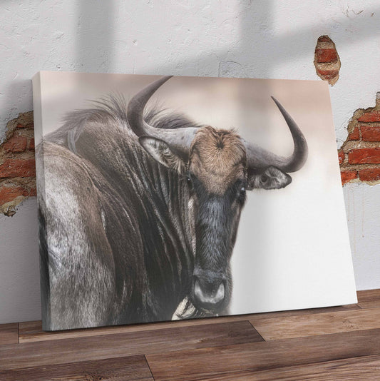 Wildebeest Closeup Pre-Printed Canvas