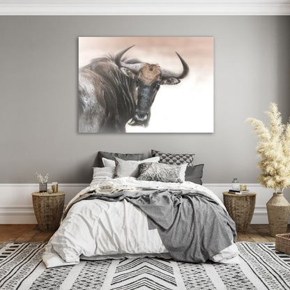 Wildebeest Closeup Pre-Printed Canvas