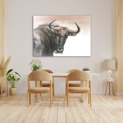 Wildebeest Closeup Pre-Printed Canvas