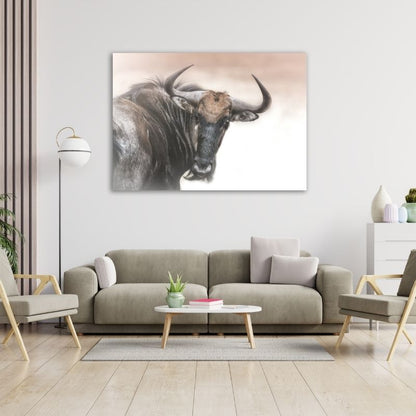 Wildebeest Closeup Pre-Printed Canvas