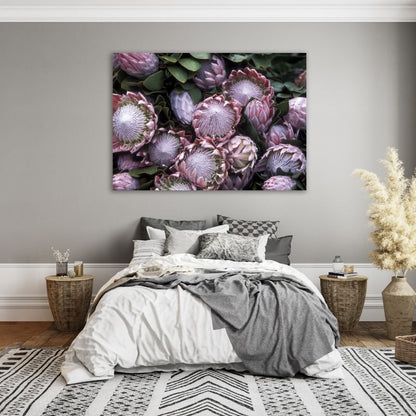 Closeup Pink Protea Pre-Printed Canvas