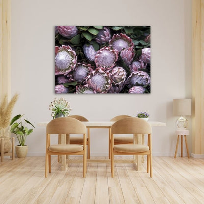 Closeup Pink Protea Pre-Printed Canvas