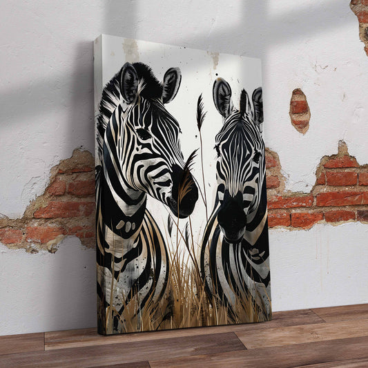 Closeup Zebras Pre-Printed Canvas