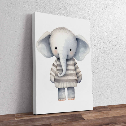 Cute Elephant Pre-Printed Canvas