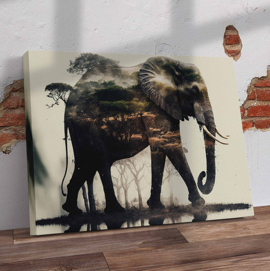 Elephant Reflection Pre-Printed Canvas