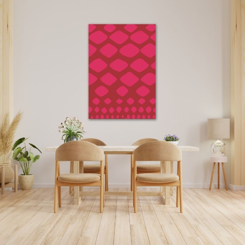 Dark Pink Pattern Pre-Printed Canvas