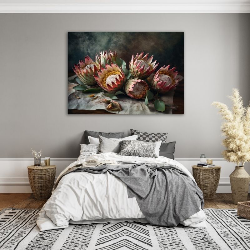 Dark Protea Pre-Printed Canvas
