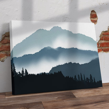 Dark Watercolour Mountains Pre-Printed Canvas