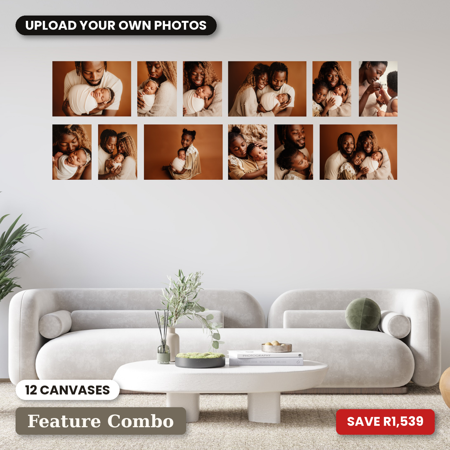 Double Small 6 Piece Feature Canvas Combo