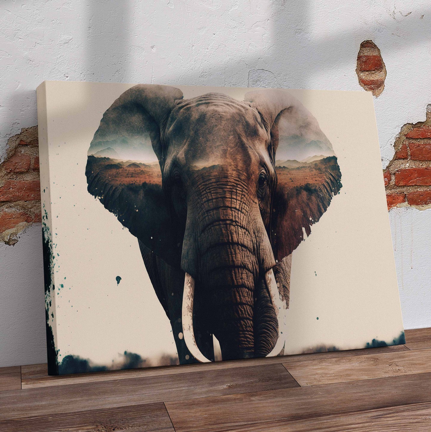 Closeup Elephant Pre-Printed Canvas