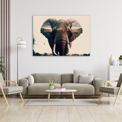Closeup Elephant Pre-Printed Canvas