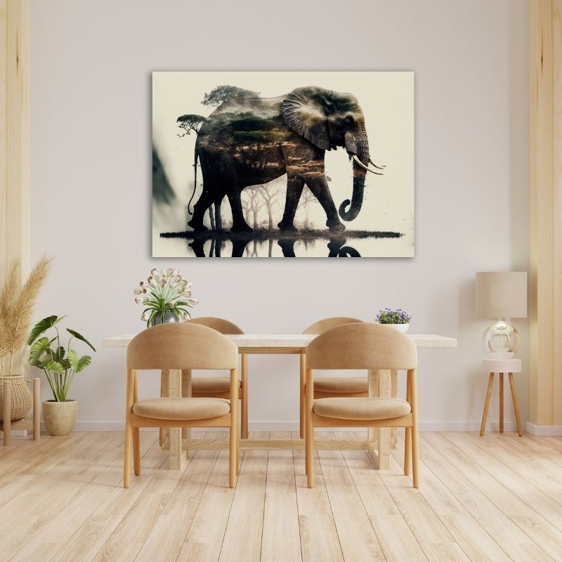 Elephant Reflection Pre-Printed Canvas