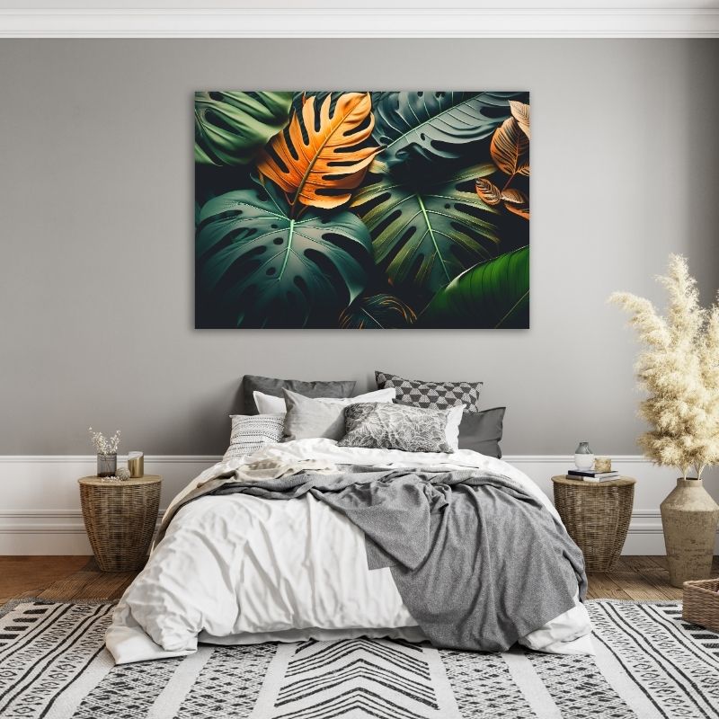 Exotic Leaves Pre-Printed Canvas