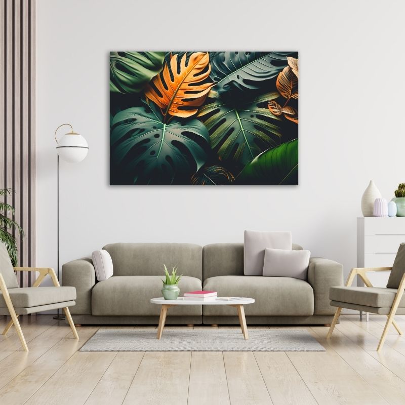 Exotic Leaves Pre-Printed Canvas