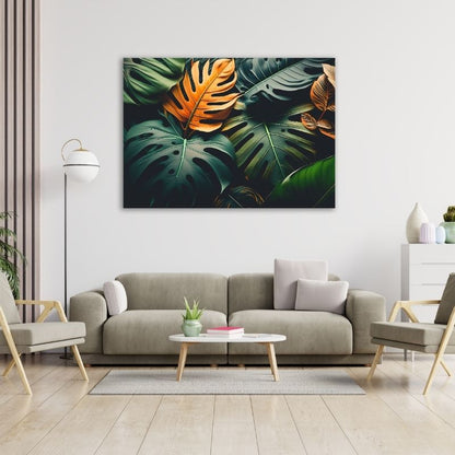 Exotic Leaves Pre-Printed Canvas