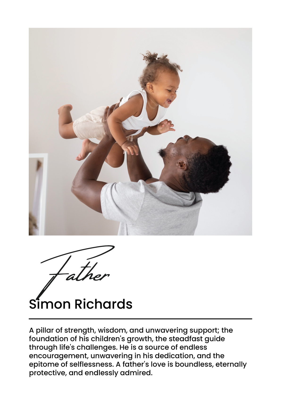 Father a Pillar of Strength Canvas